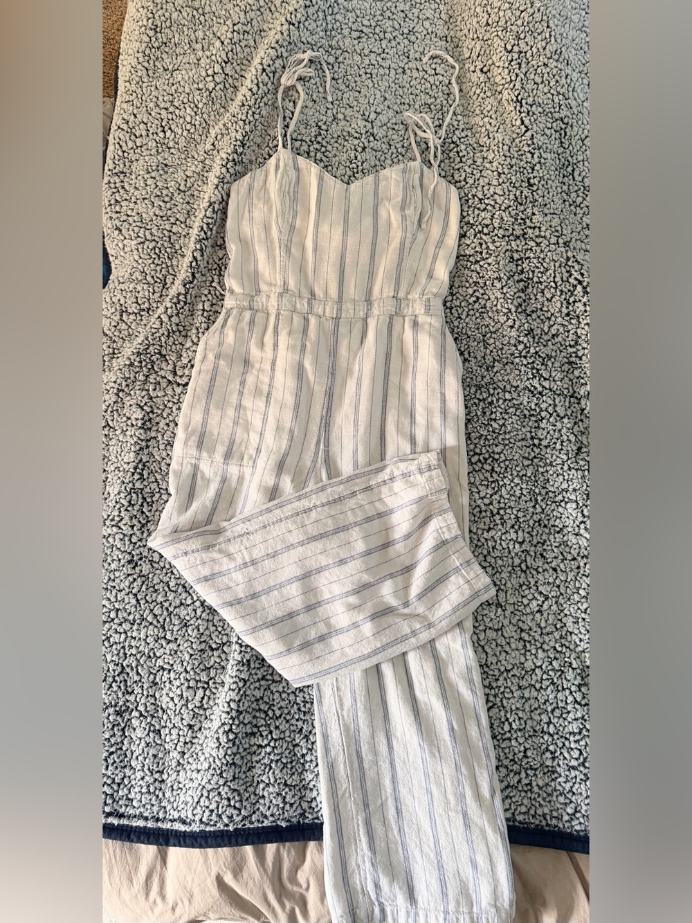 Abercrombie & Fitch Women’s L Linen-Blend Spaghetti-Strap Jumpsuit
